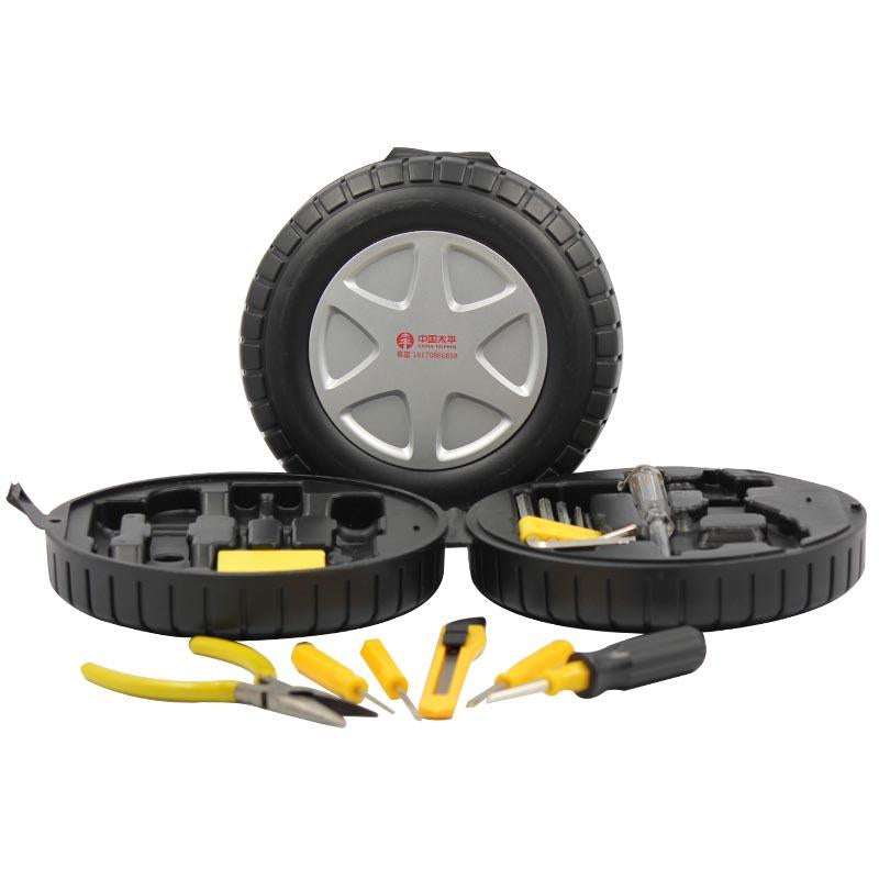 15-Piece Car Tool Kit In Tyre-Shaped Case