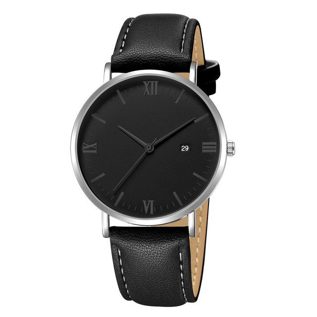 Hot fashion Luxury Quartz Whatch Ultrathin 8mm Whatches Women Stainless Steel Dial Leather Band Wrist Watch Relogio