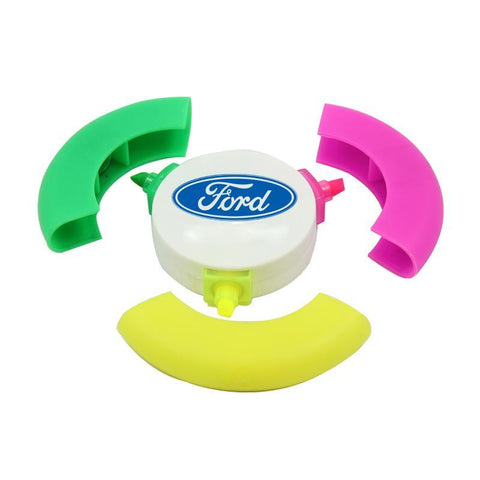 3-Colour Round Highlighter