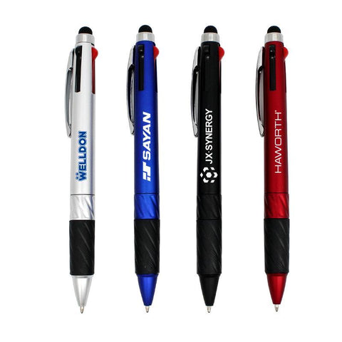 3-Colour Business Multi-Pen With Black Rubber Grip