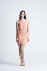 Orange Rope Style Neck & Waistband   Summer Dress - Women Dresses - yz-buyer.myshopify.com