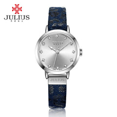 Julius Women Watch Leopard Print Leather Bracelet Quartz Whatch Waterproof Watches Clock Female Dress Relogio Feminino