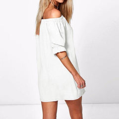 ZANZEA Women Vestidos 2018 Sexy Off Shoulder Mini Party Dress Casual Loose Half Sleeve Strapless Dresses Long Tops Plus Size