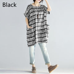 Celmia Fashion Women Striped Dress Oversized Short Sleeve Pockets Shirt Dress 2018 Summer Top Casual Loose Vestido Plus Size 5XL