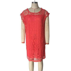 Ladies Summer White Lace Elegant Sleeveless Dress Beach Skirt