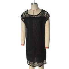 Ladies Summer White Lace Elegant Sleeveless Dress Beach Skirt
