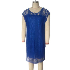 Ladies Summer White Lace Elegant Sleeveless Dress Beach Skirt
