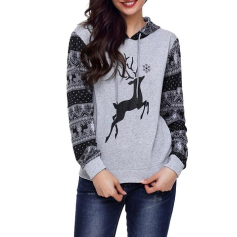 Womens Autumn Winter Christmas Printing Hoodies Sweatershirt Tops Blouse