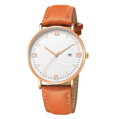 Hot fashion Luxury Quartz Whatch Ultrathin 8mm Whatches Women Stainless Steel Dial Leather Band Wrist Watch Relogio
