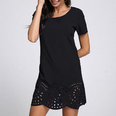 Summer Women Shirt Dress 2019 Elegant Short Sleeve Mini Dresses Female Casual Top Solid Vestidos Robe Plus Size Party Sundress
