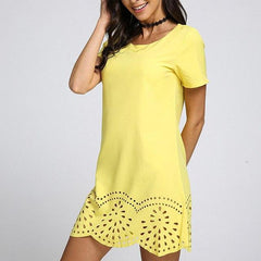 Summer Women Shirt Dress 2019 Elegant Short Sleeve Mini Dresses Female Casual Top Solid Vestidos Robe Plus Size Party Sundress
